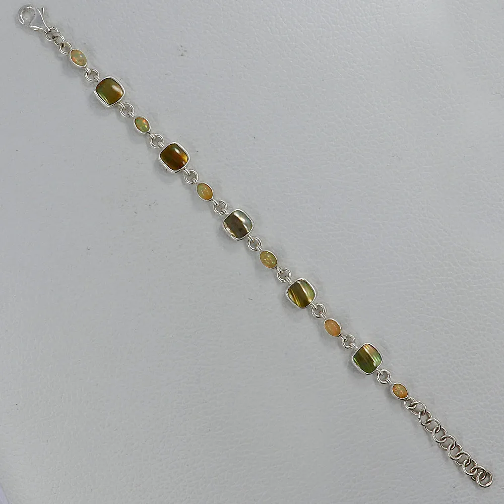 Mabe Pearl, Ethiopian Opal Sterling Silver Bracelets Jewelry