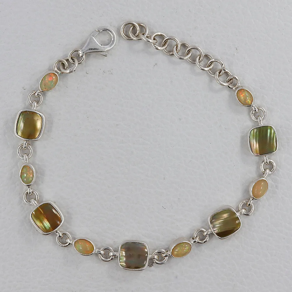 Mabe Pearl, Ethiopian Opal Sterling Silver Bracelets Jewelry