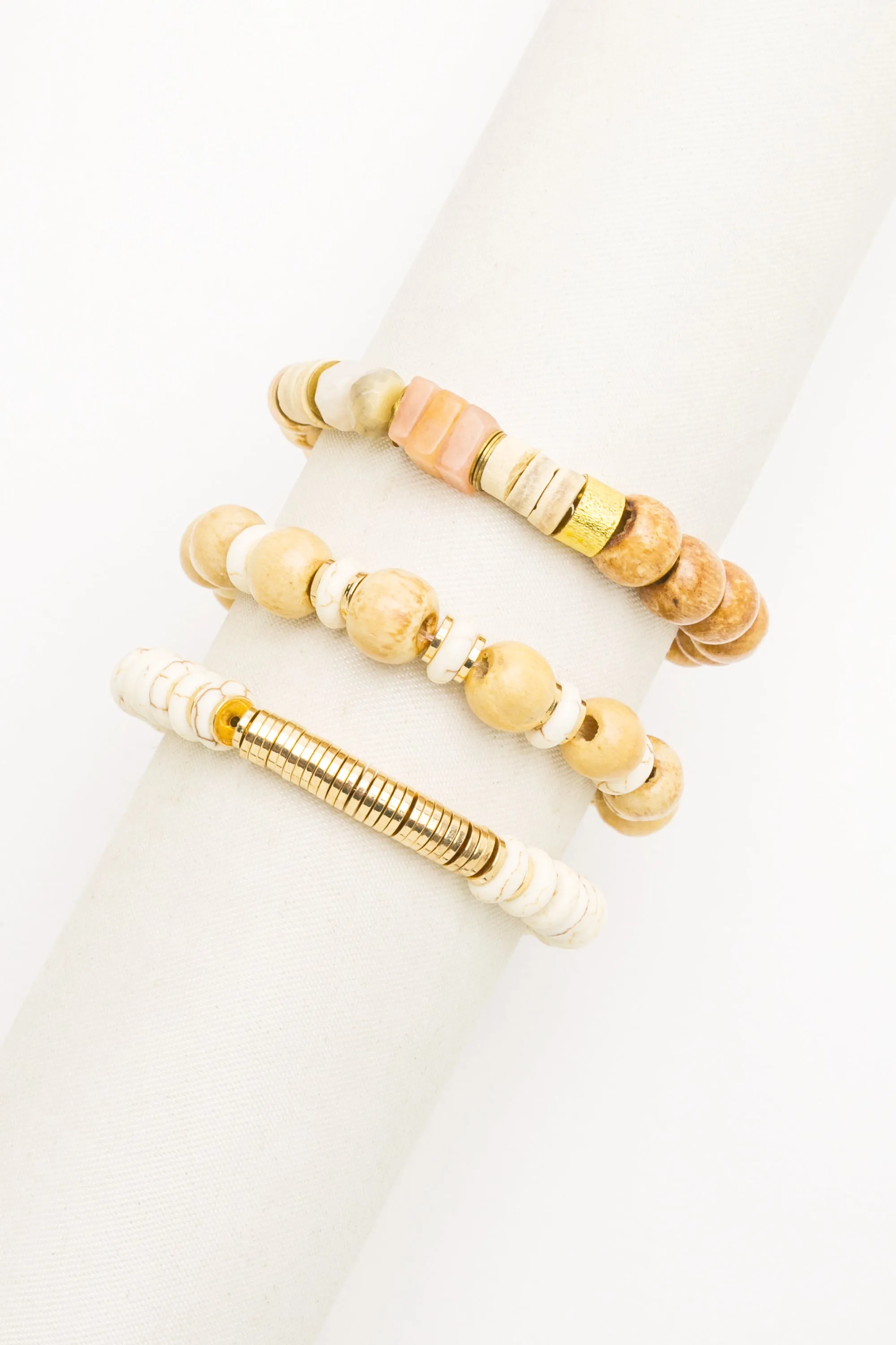 Maeve  Howlite Wooden Set Bracelet