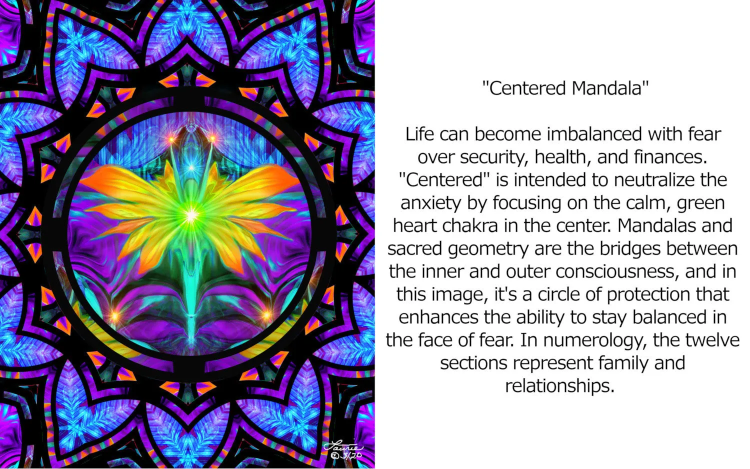 Mandala Fairy Greeting Card, Original Art Notecard, Thank You Cards - "Centered Mandala"