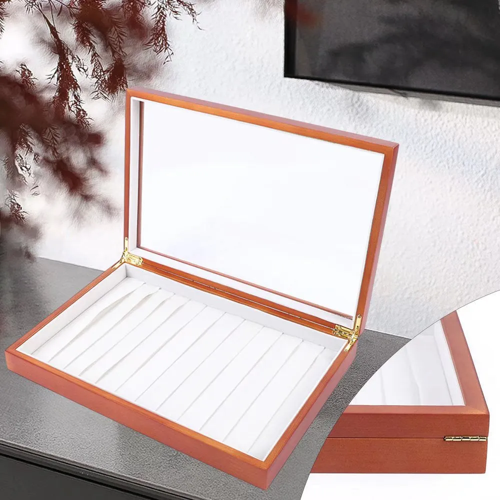 Maple Brown Classy Wooden Necklace Organizer Box