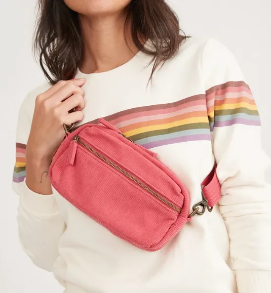 Marine Layer Corduroy Fanny Pack in Dusty Rose