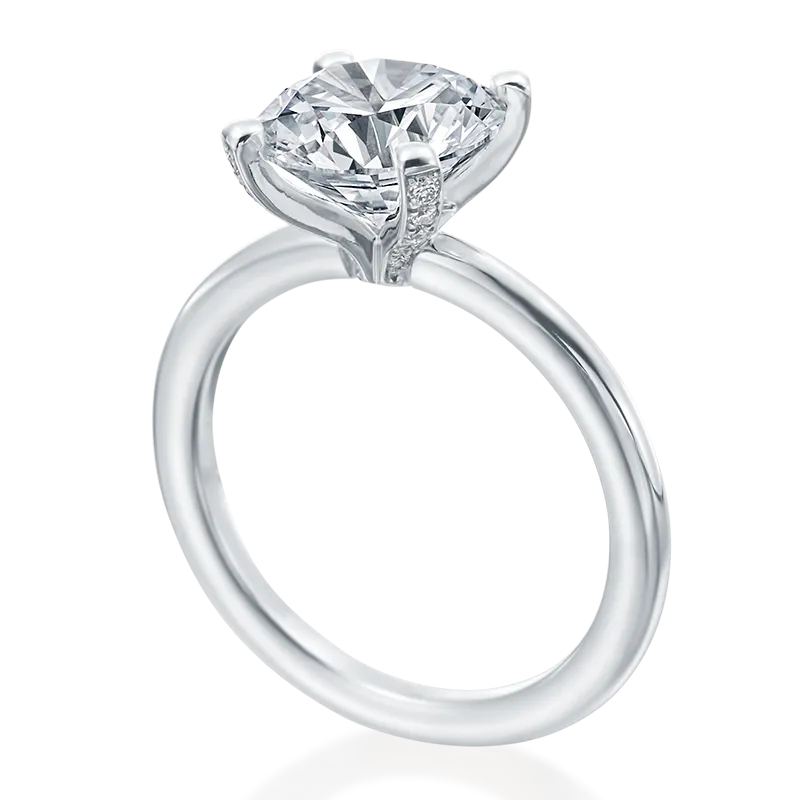 Mark Patterson Diamond Accented Prong Solitaire Engagement Ring (Setting Only)