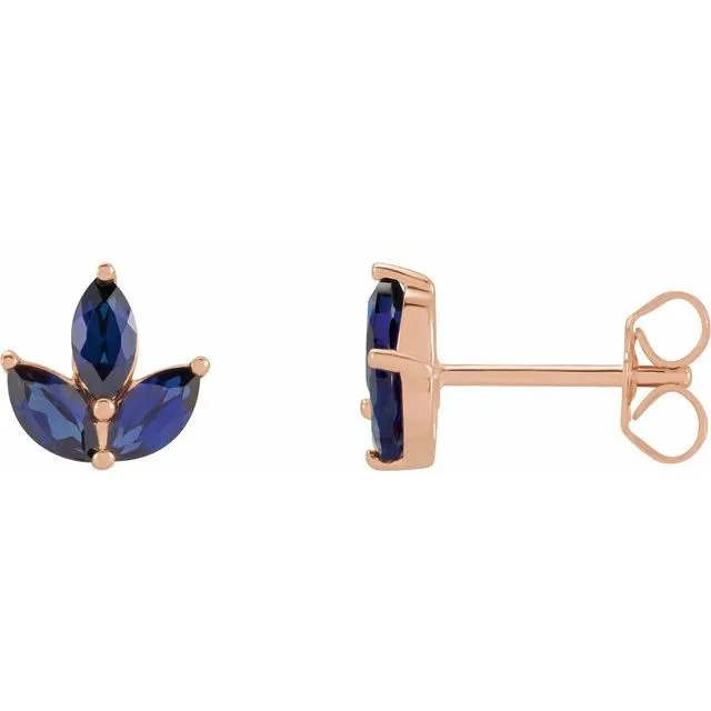 Marquise Gemstone Cluster Earring