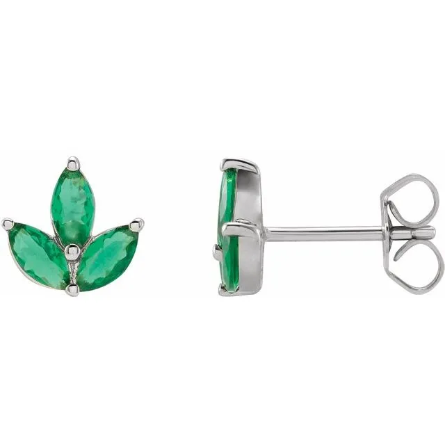 Marquise Gemstone Cluster Earring