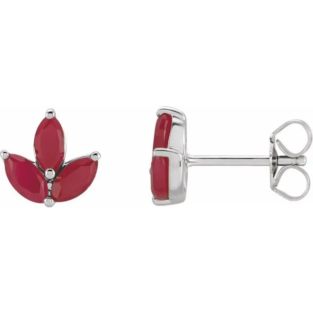 Marquise Gemstone Cluster Earring