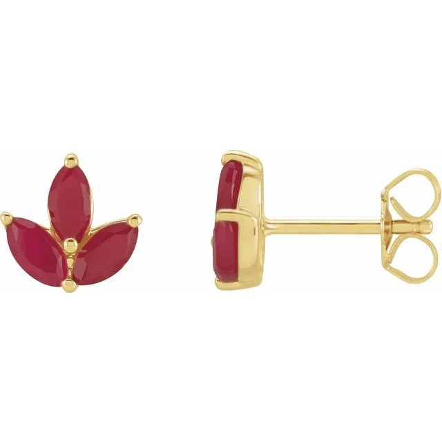 Marquise Gemstone Cluster Earring