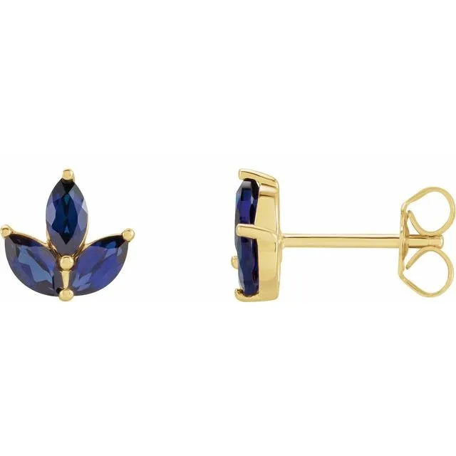 Marquise Gemstone Cluster Earring