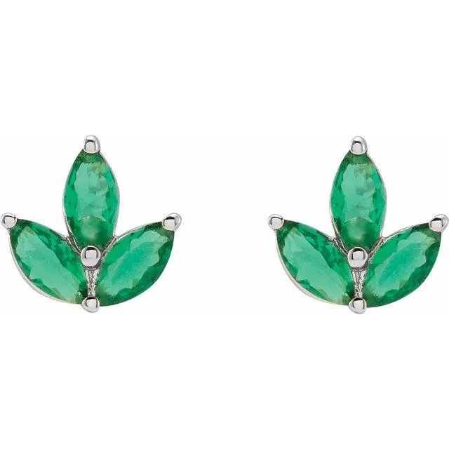 Marquise Gemstone Cluster Earring