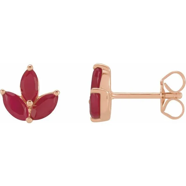 Marquise Gemstone Cluster Earring