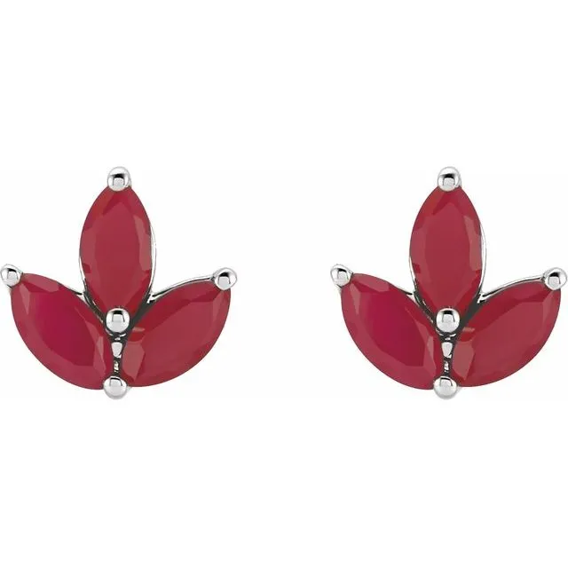 Marquise Gemstone Cluster Earring