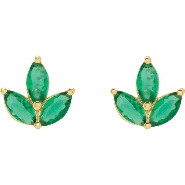 Marquise Gemstone Cluster Earring