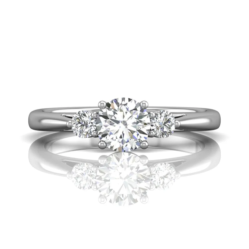 Martin Flyer Three Stone Diamond Engagement Ring