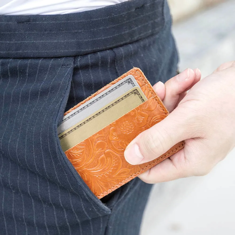 Matte Blue Men's Slim Leather Wallet