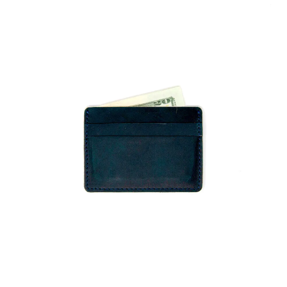 Matte Blue Men's Slim Leather Wallet