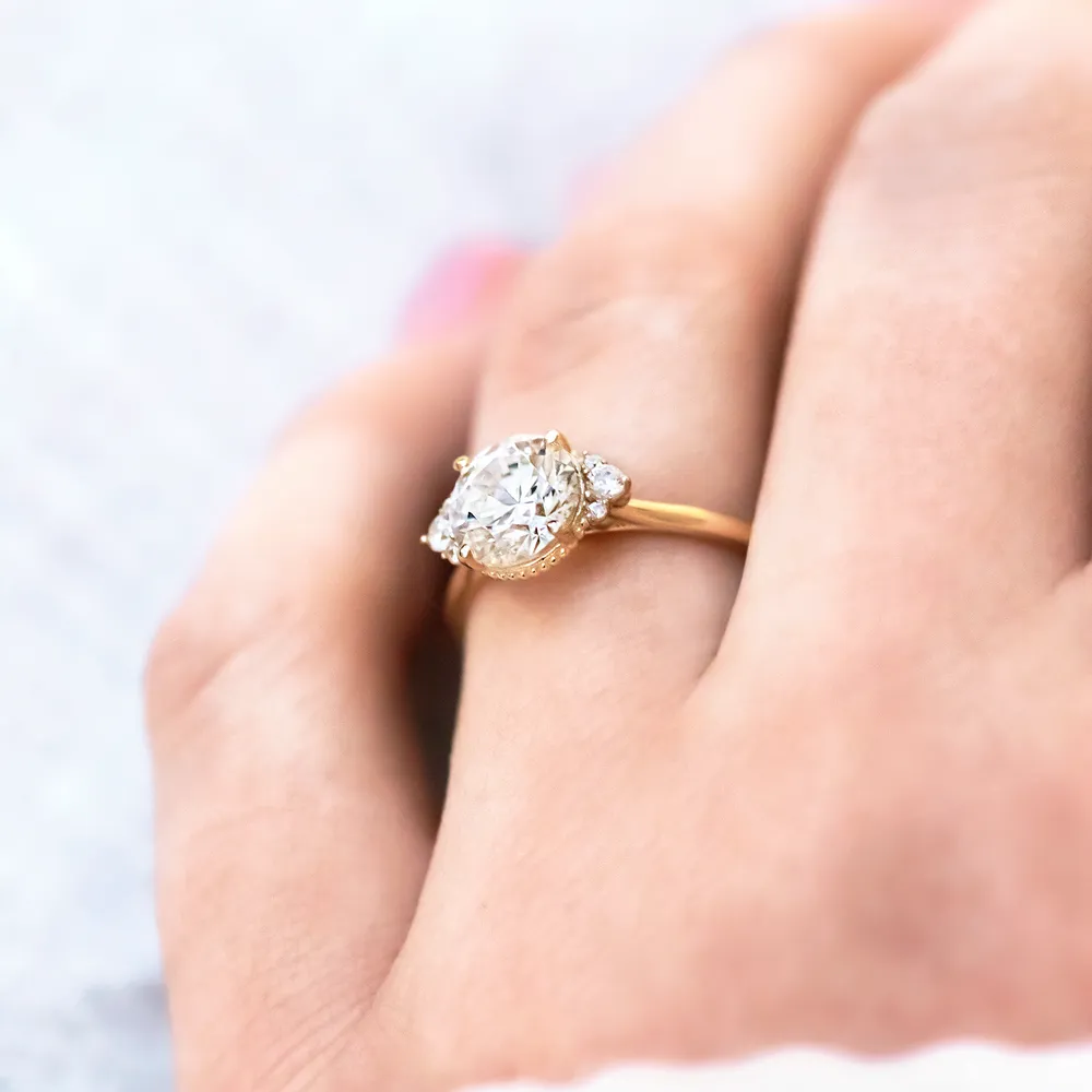 Mayfair ~ Side Stone Cut Ring