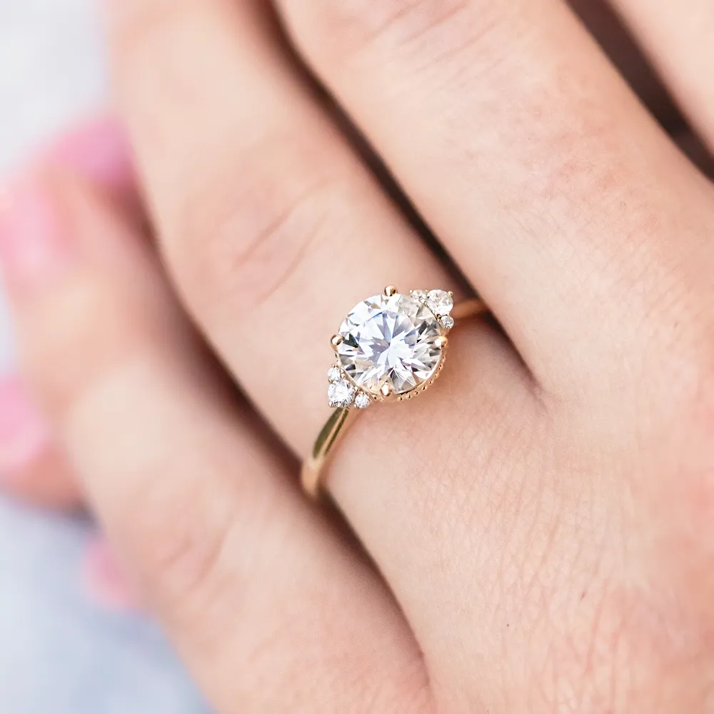 Mayfair ~ Side Stone Cut Ring