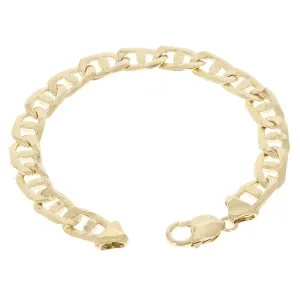 Men's 10k Yellow Gold Solid Mariner Bracelet Link Chain 7" 10mm 24.7 grams