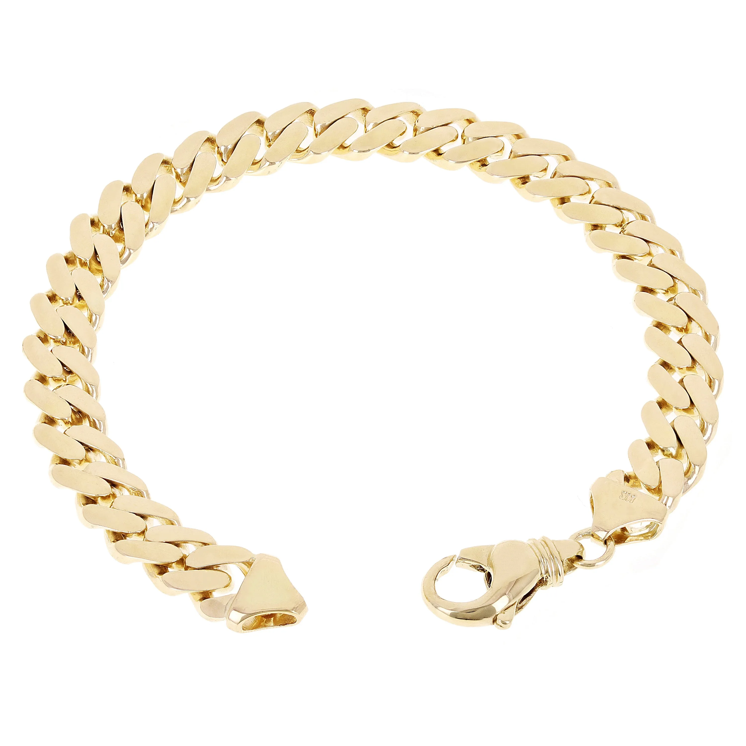 Men's 14k Yellow Gold Solid Miami Cuban Link Bracelet 9.5mm Various Lengths