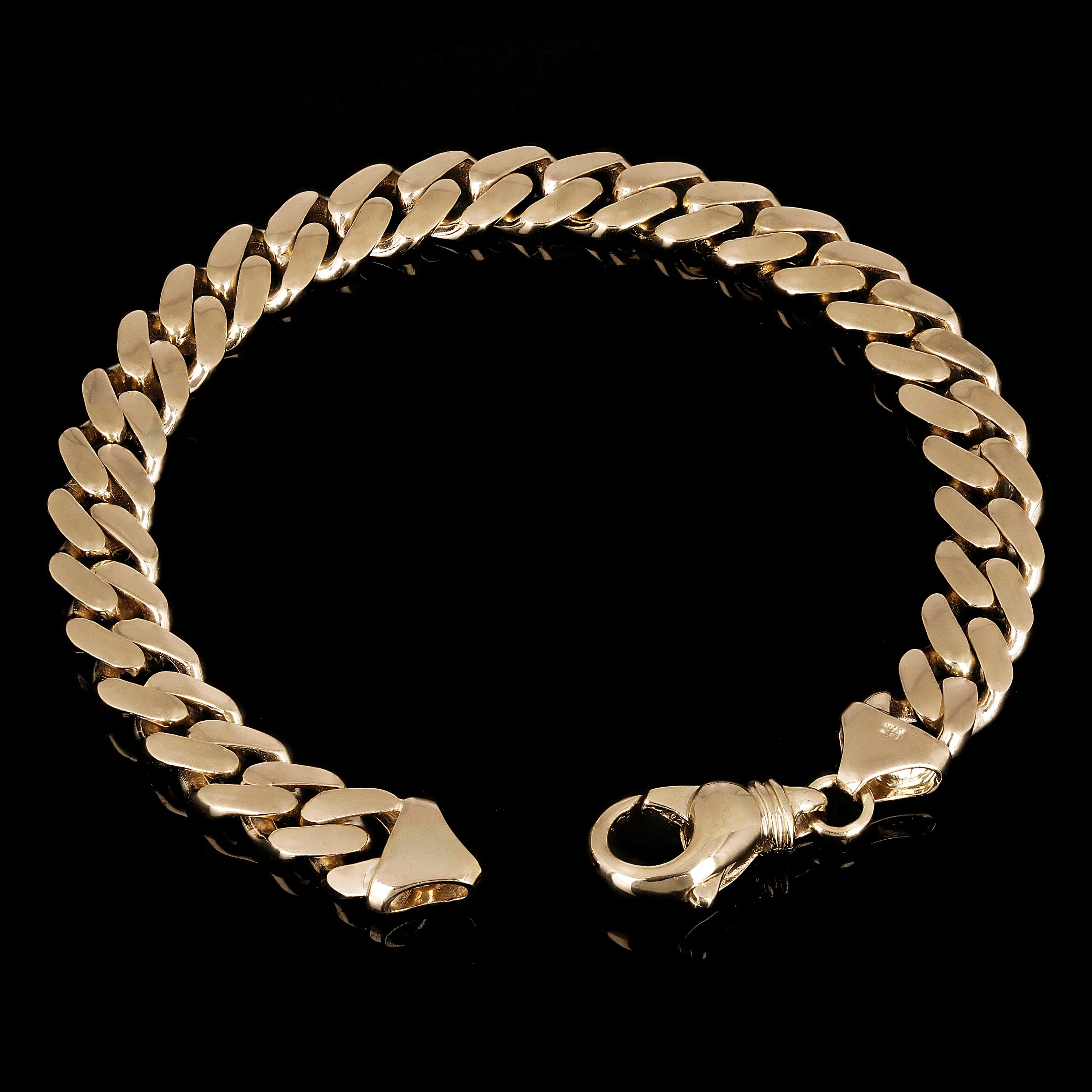Men's 14k Yellow Gold Solid Miami Cuban Link Bracelet 9.5mm Various Lengths