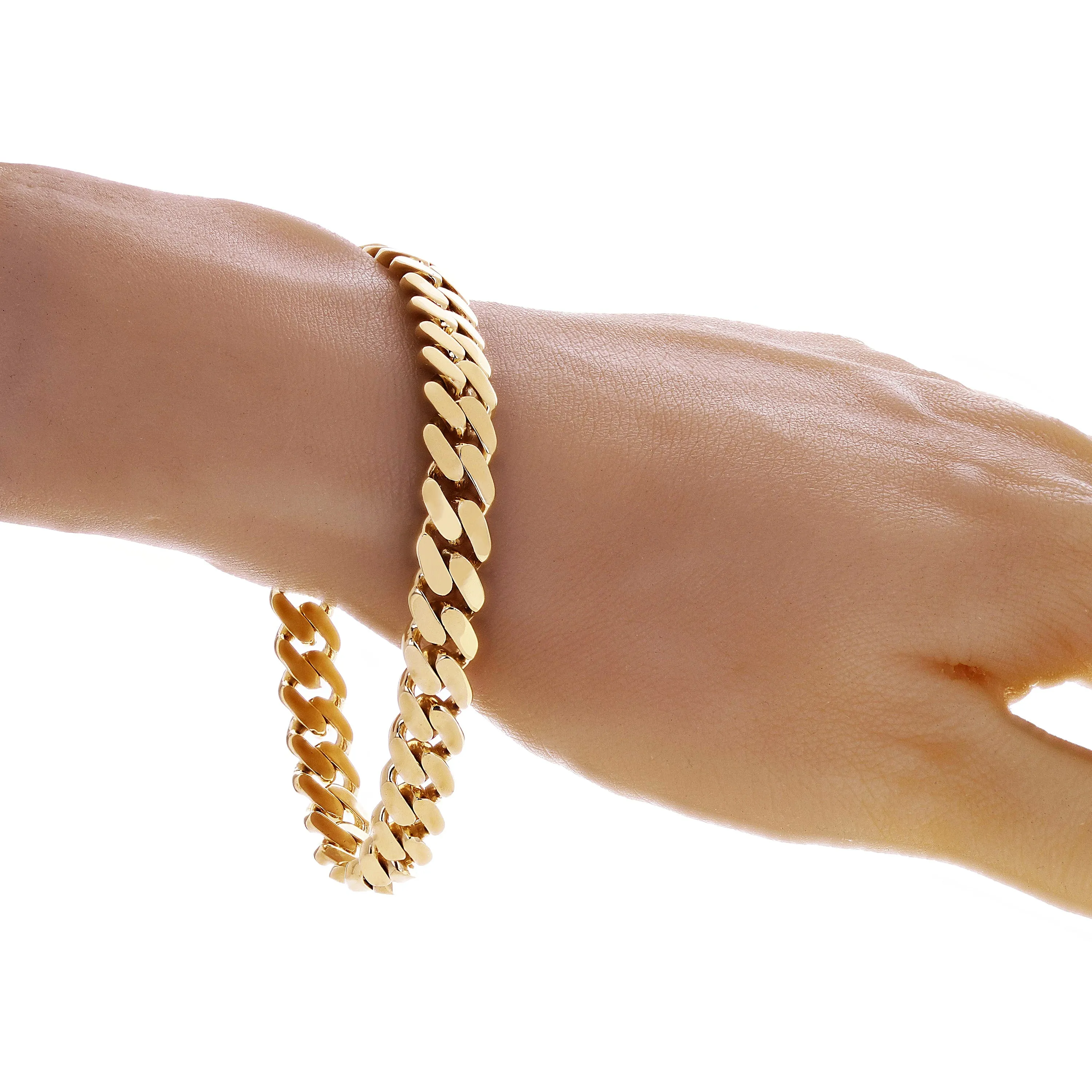 Men's 14k Yellow Gold Solid Miami Cuban Link Bracelet 9.5mm Various Lengths