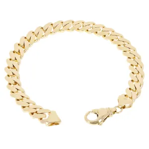 Men's 14k Yellow Gold Solid Miami Cuban Link Bracelet 9.5mm Various Lengths