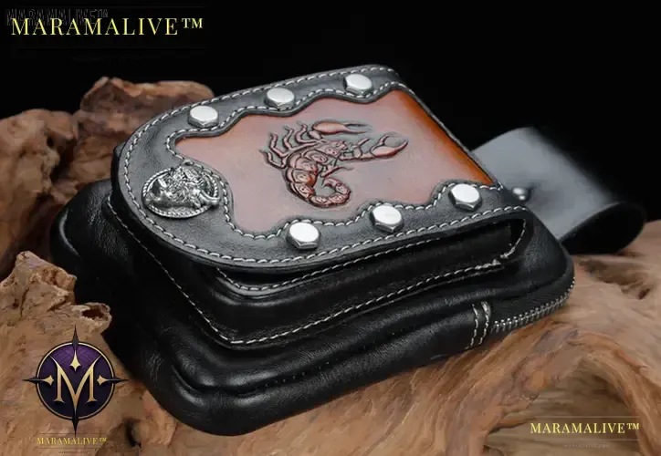Mens Leather Pouch Belt Biker Hiking Camp Phone Pocket Waist Fanny Bags