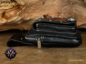 Mens Leather Pouch Belt Biker Hiking Camp Phone Pocket Waist Fanny Bags