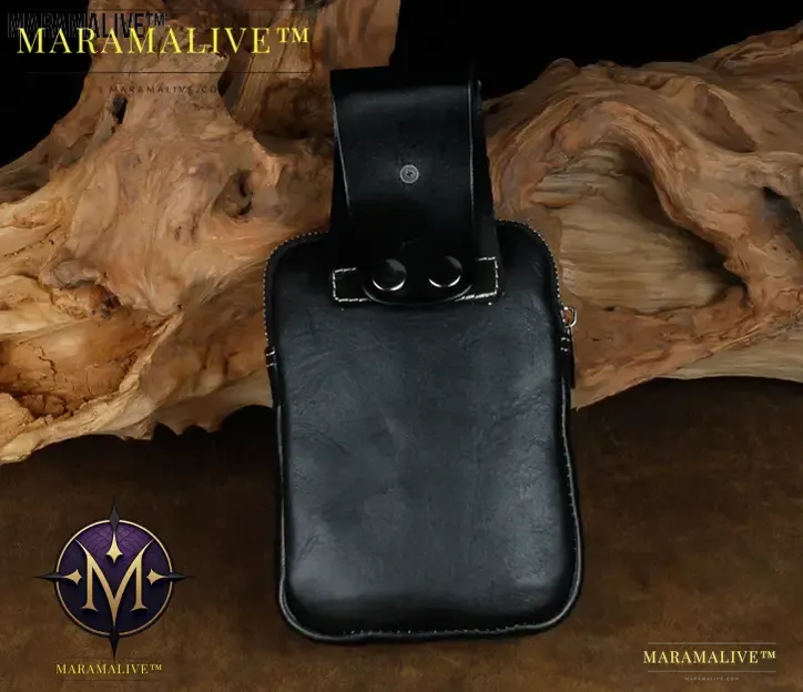 Mens Leather Pouch Belt Biker Hiking Camp Phone Pocket Waist Fanny Bags