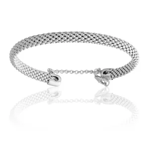 Mesh Bracelet - Sterling Silver coated with White Gold