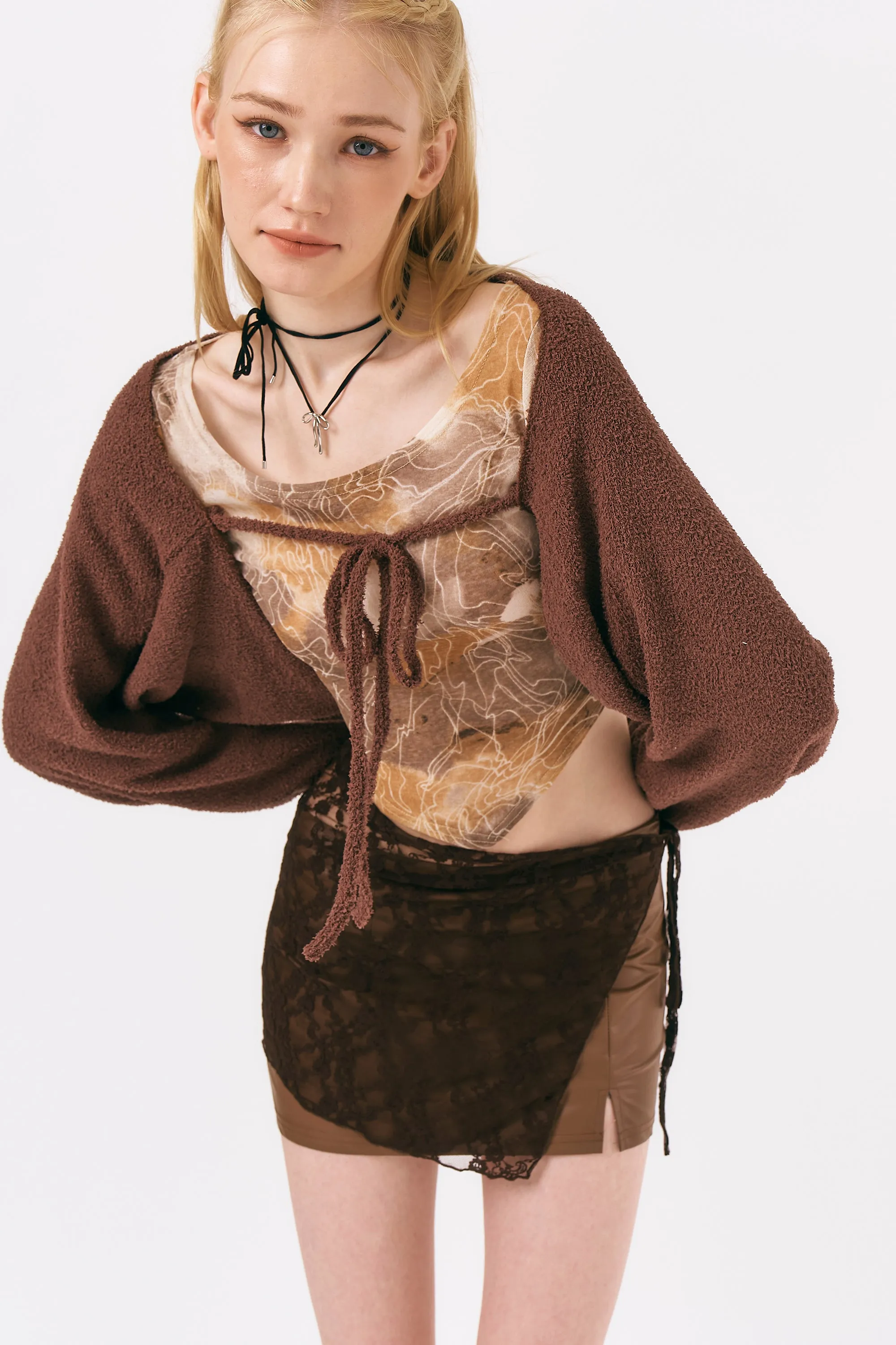 Metal Bows Velvet Necklace