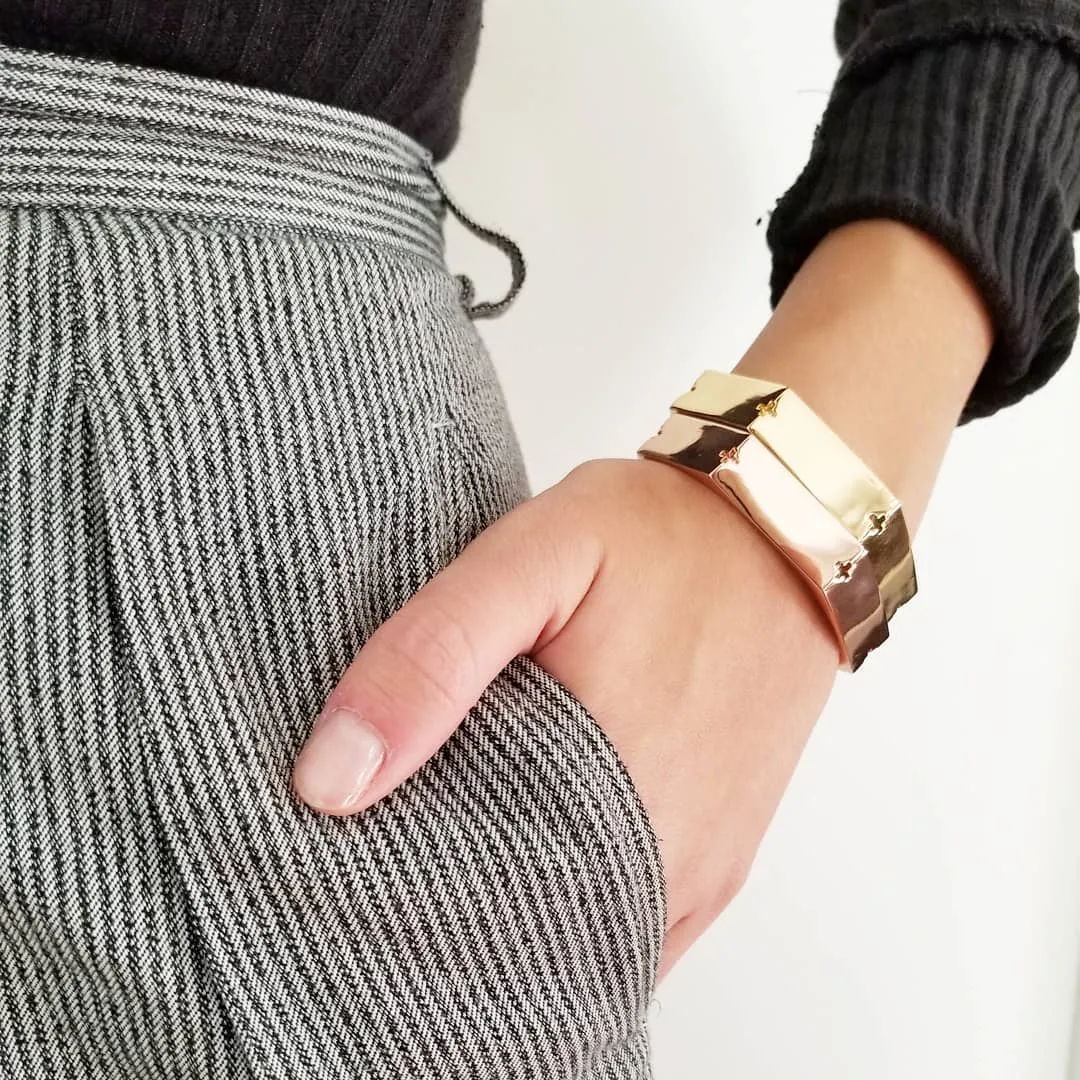 Metal Rose Gold Thick Bracelet