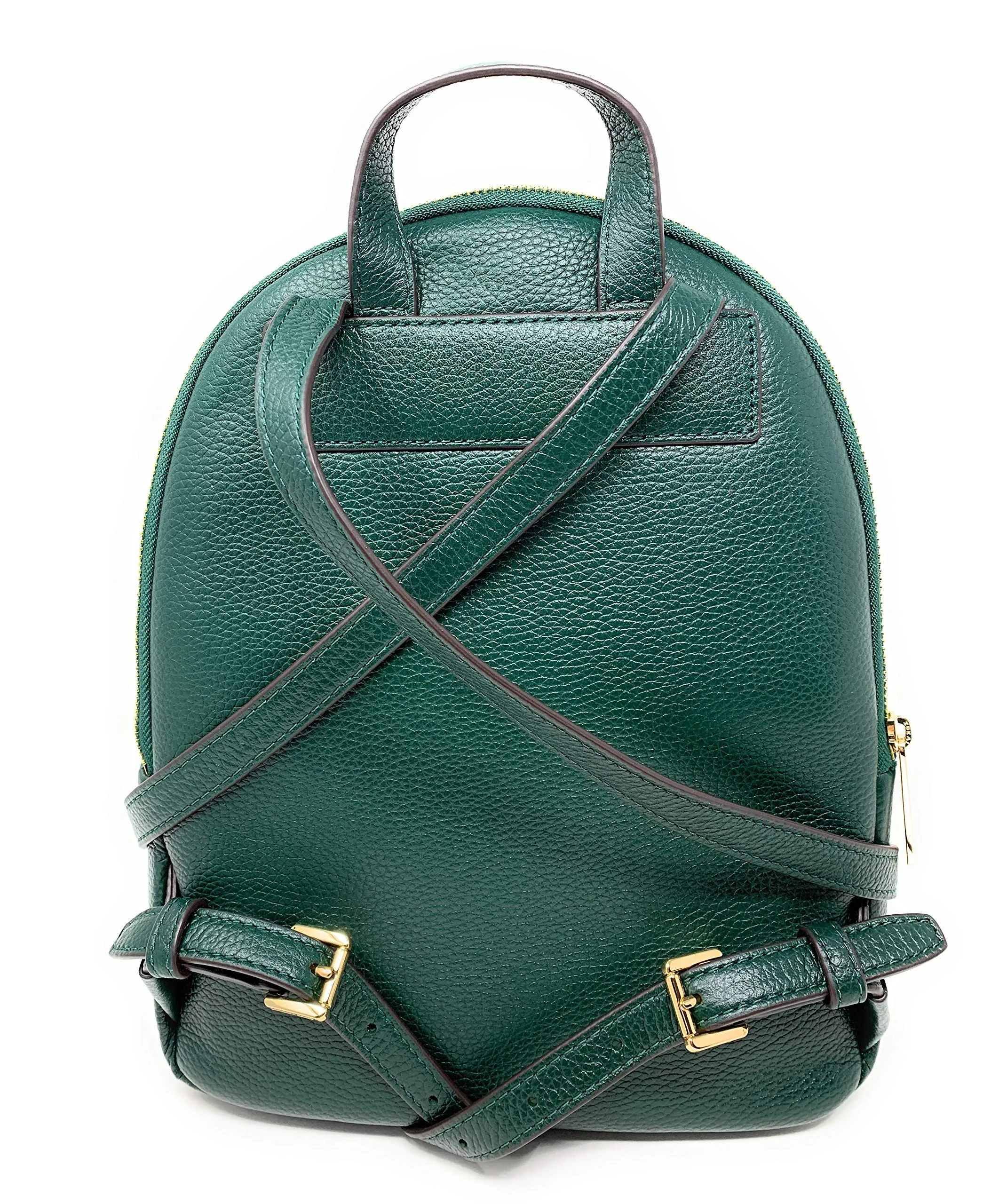 MICHAEL KORS ERIN MEDIUM BACKPACK PEBBLED LEATHER RACING GREEN STUDS