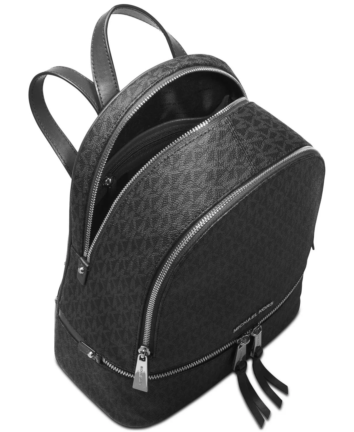 Michael Kors Rhea Zip Backpack (Medium, Signature Charcoal)