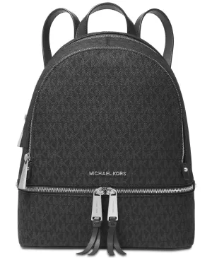 Michael Kors Rhea Zip Backpack (Medium, Signature Charcoal)