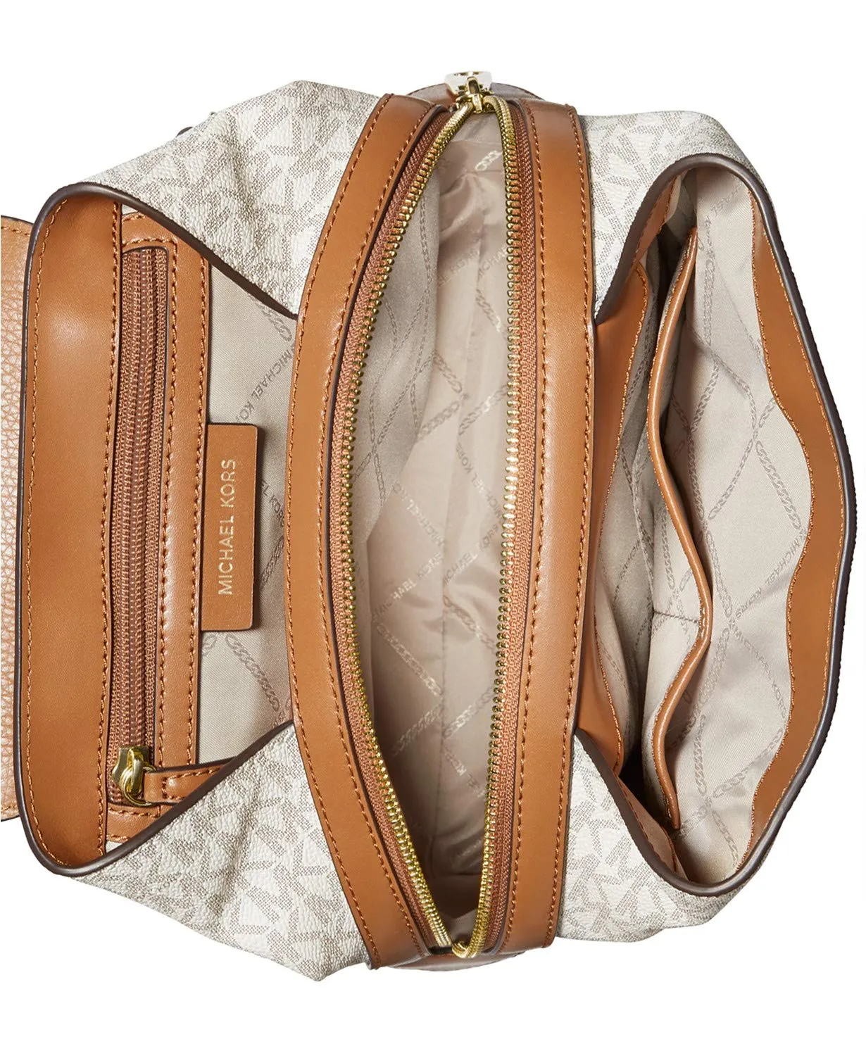 Michael Michael Kors Raven Medium Backpack Vanilla/Acorn One Size