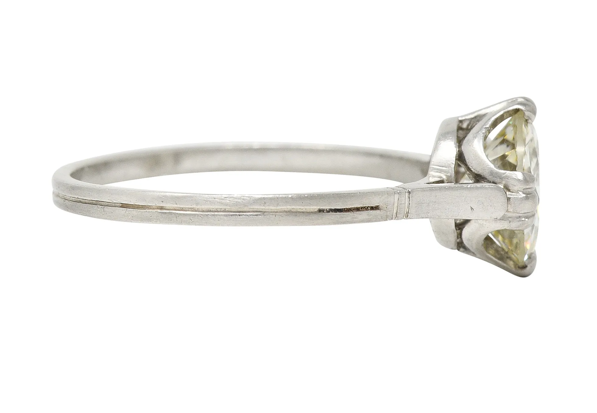 Mid-Century 1.42 CTW Old European Cut Diamond Platinum Vintage Solitaire Engagement Ring GIA