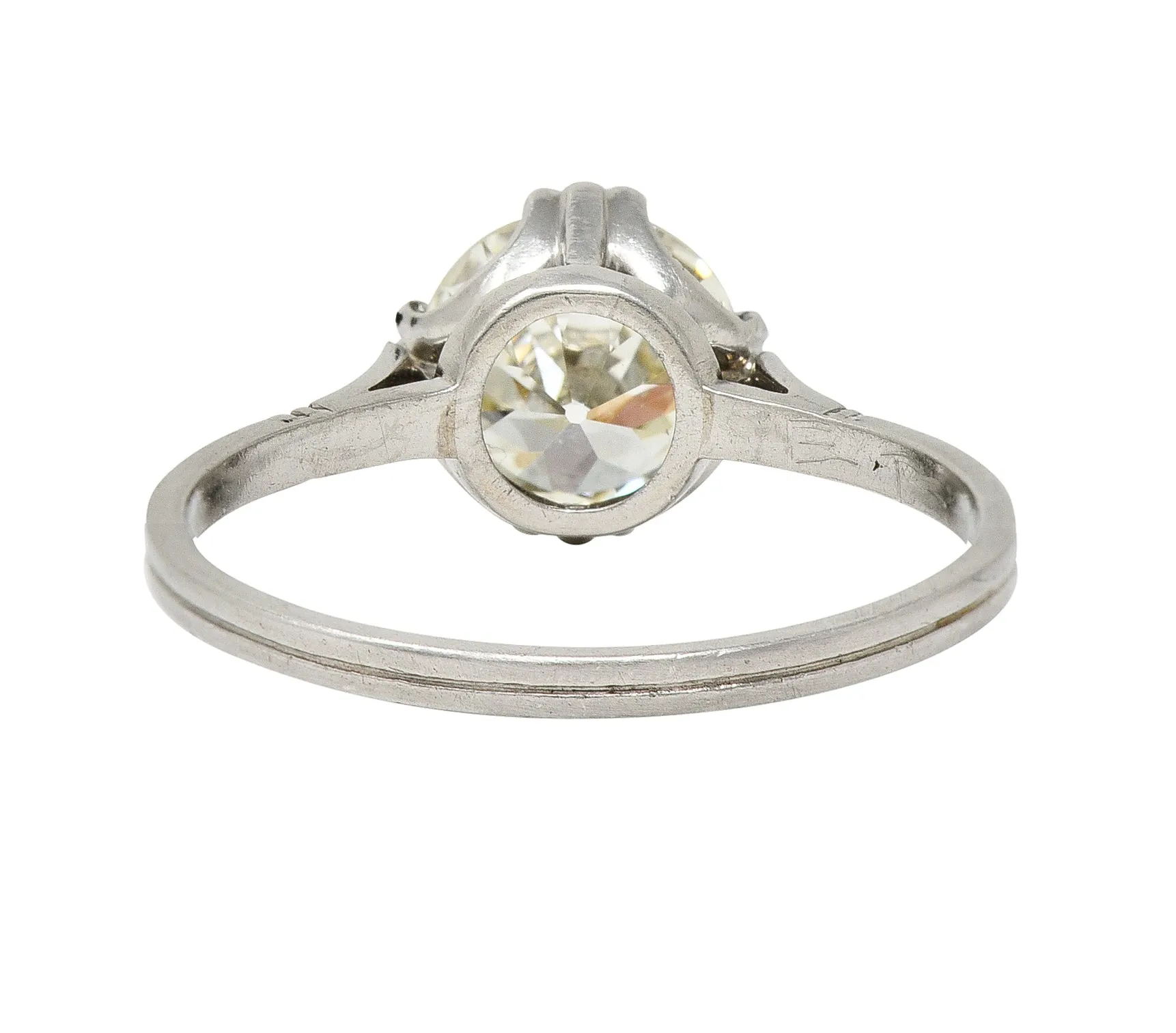 Mid-Century 1.42 CTW Old European Cut Diamond Platinum Vintage Solitaire Engagement Ring GIA