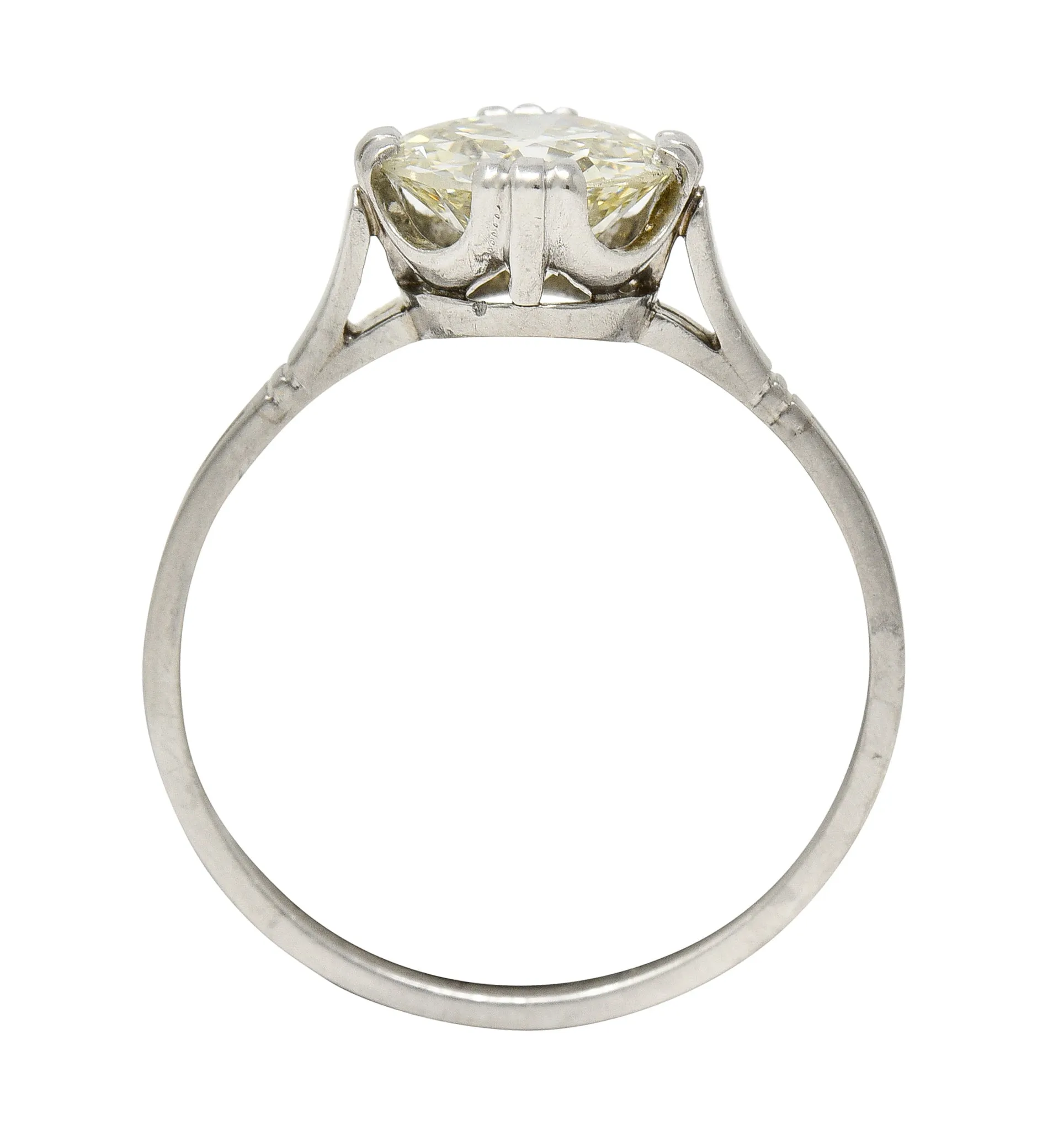 Mid-Century 1.42 CTW Old European Cut Diamond Platinum Vintage Solitaire Engagement Ring GIA