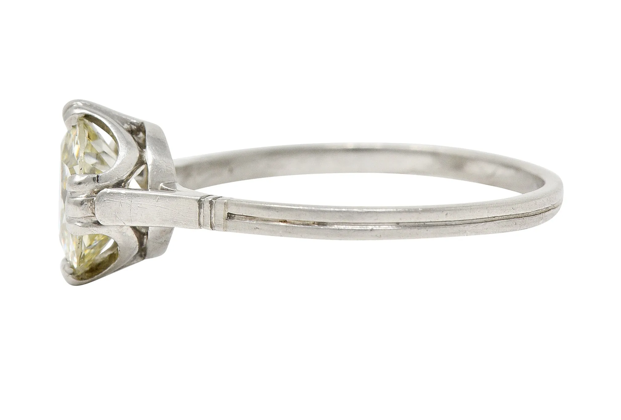 Mid-Century 1.42 CTW Old European Cut Diamond Platinum Vintage Solitaire Engagement Ring GIA