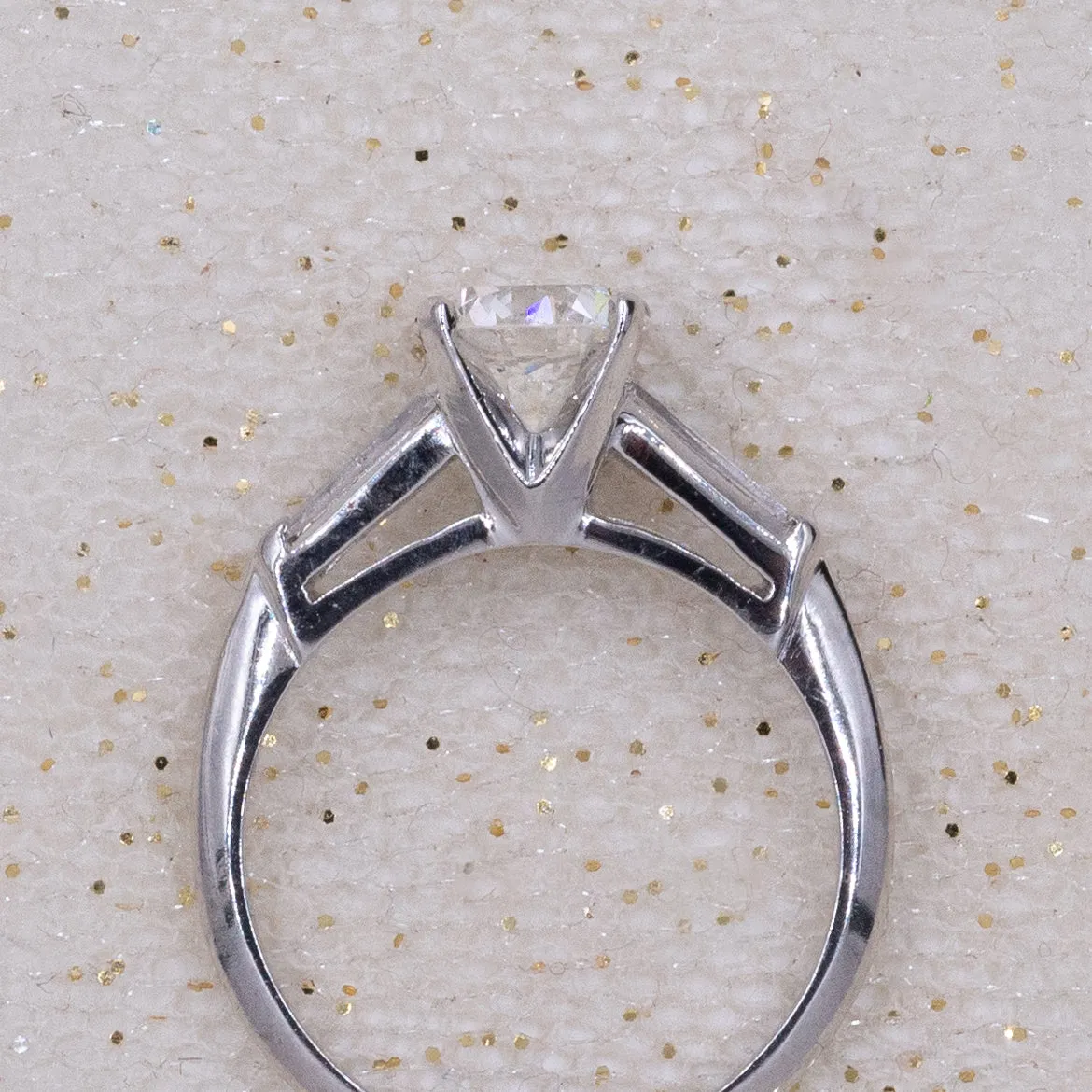 Midcentury 1.15 Carat Recut Diamond Ring