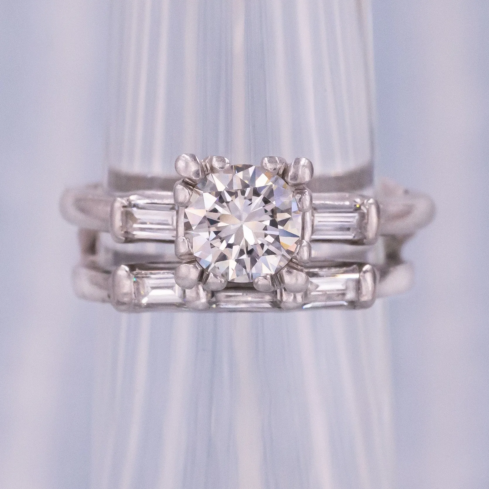 Midcentury .85 Carat Diamond Ring