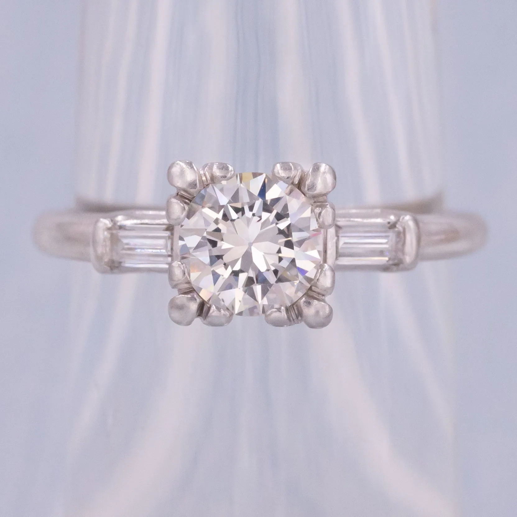 Midcentury .85 Carat Diamond Ring