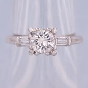 Midcentury .85 Carat Diamond Ring