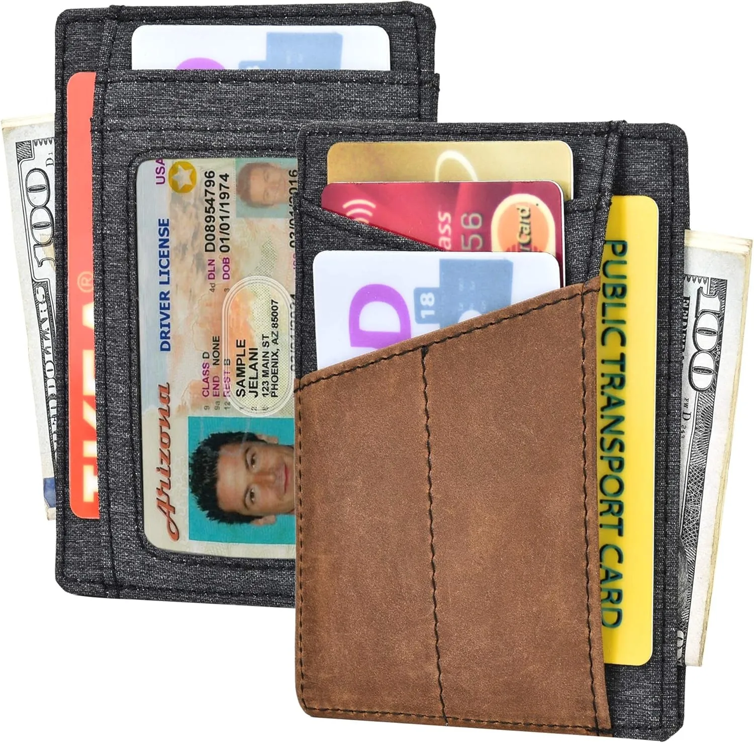 Minimalist Front Pocket Wallet, RFID Blocking Thin Credit Card Holder For Men & Women