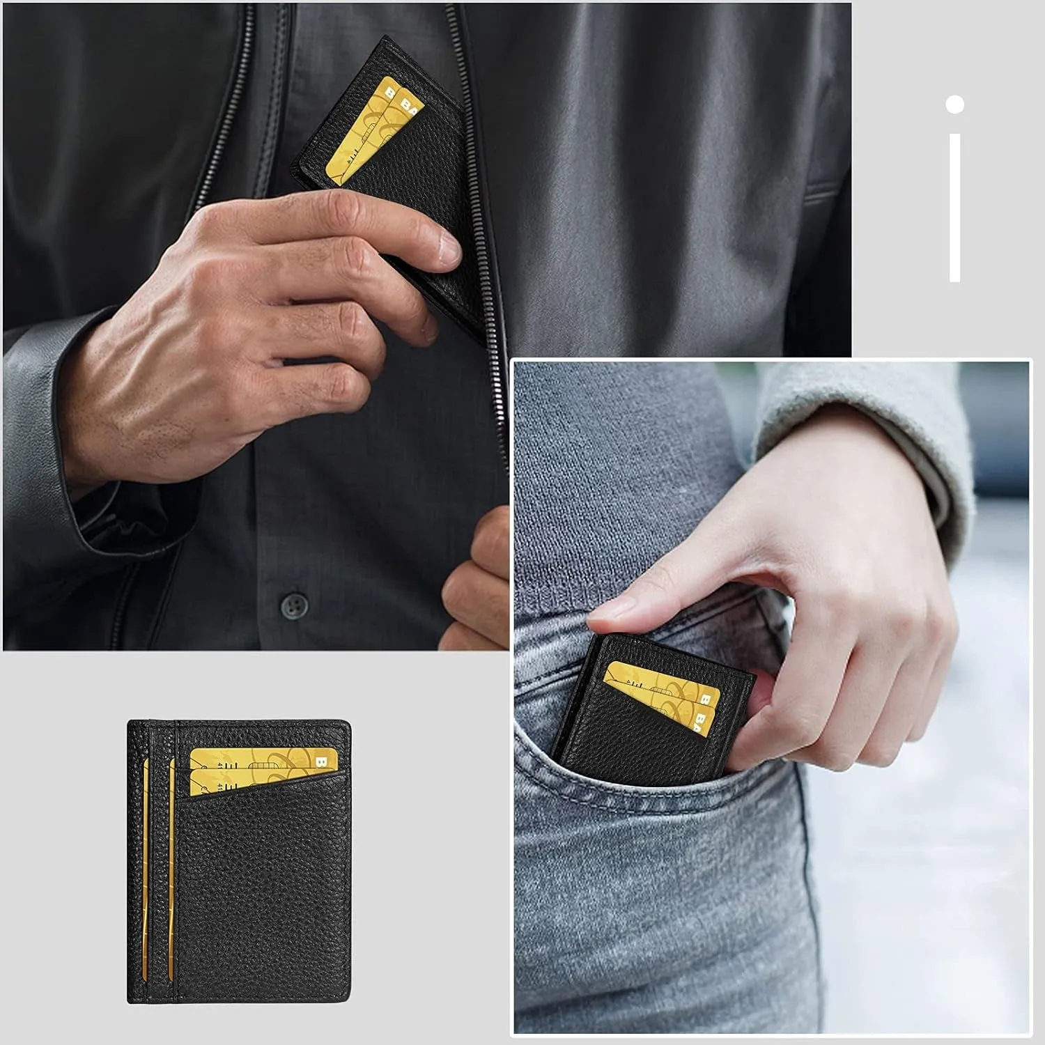 Minimalist Wallet - Premium Leather RFID Blocking Front Pocket Wallets