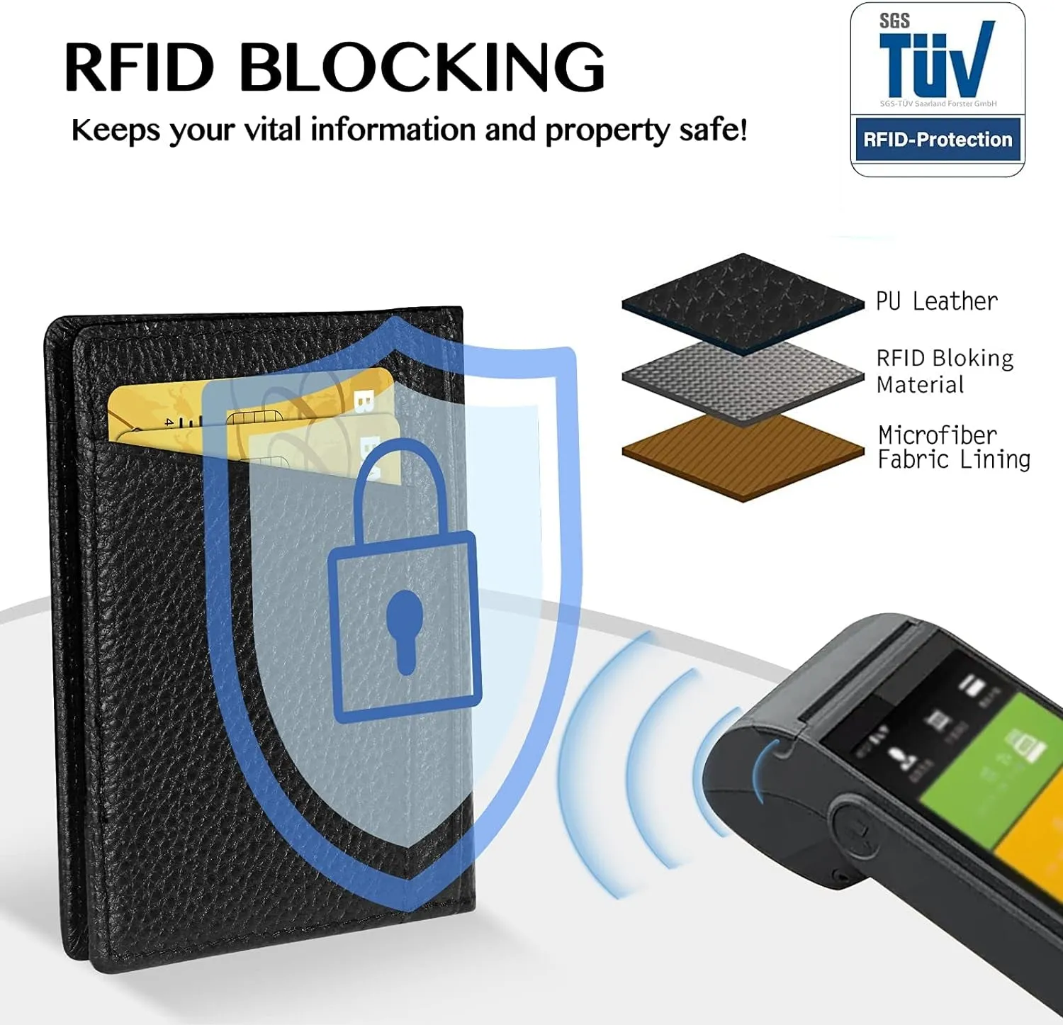 Minimalist Wallet - Premium Leather RFID Blocking Front Pocket Wallets