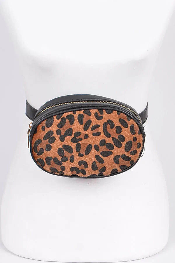 Misty Blue Zora - Animal Print Fanny Pack