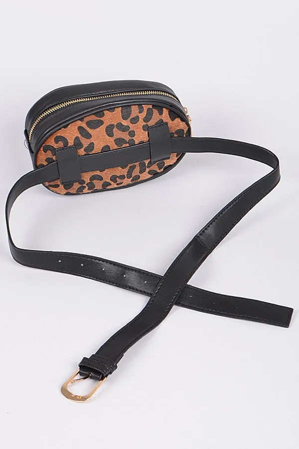 Misty Blue Zora - Animal Print Fanny Pack