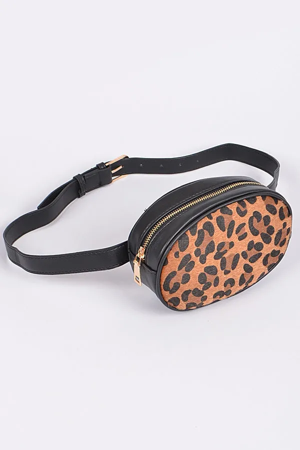 Misty Blue Zora - Animal Print Fanny Pack